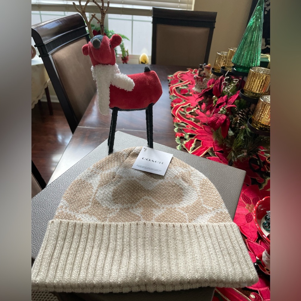 Coach Camel Signature C Beanie
